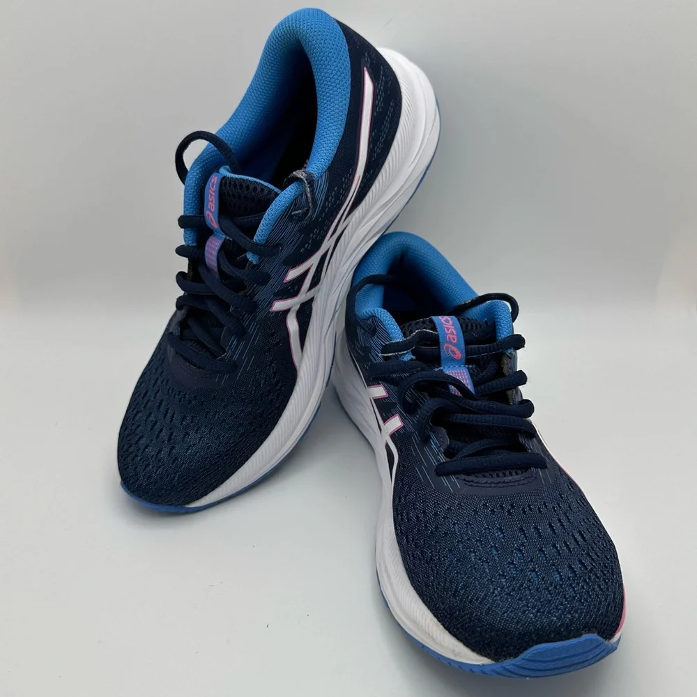 OASIS Everyday Comfort AmpliFoam Contend Blue Pink Stripe Sneakers Size … - Picture 1 of 12